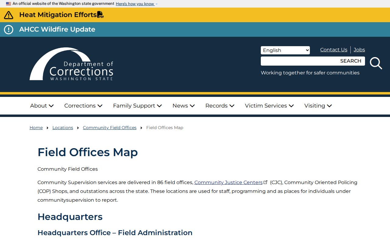 Columbia County arrest and correction records field office directory