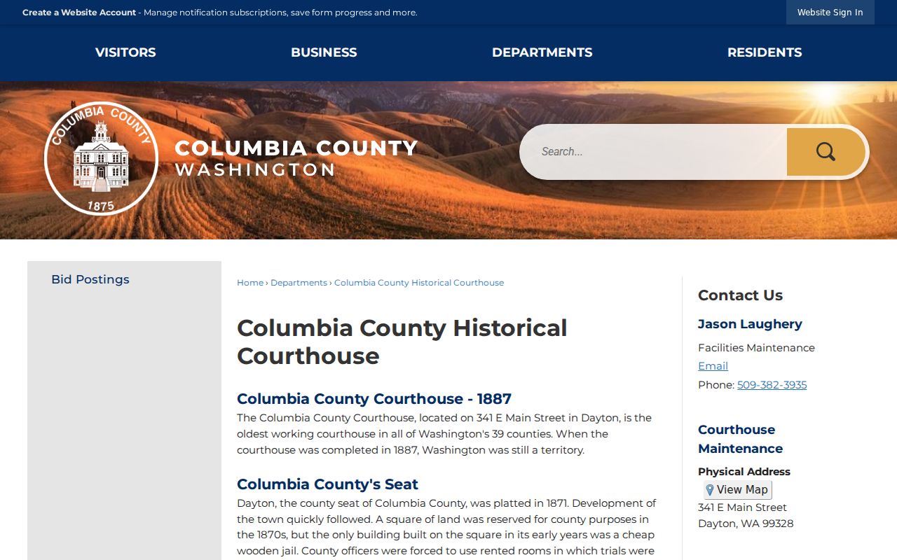 Columbia County court case records at the historic courthouse
