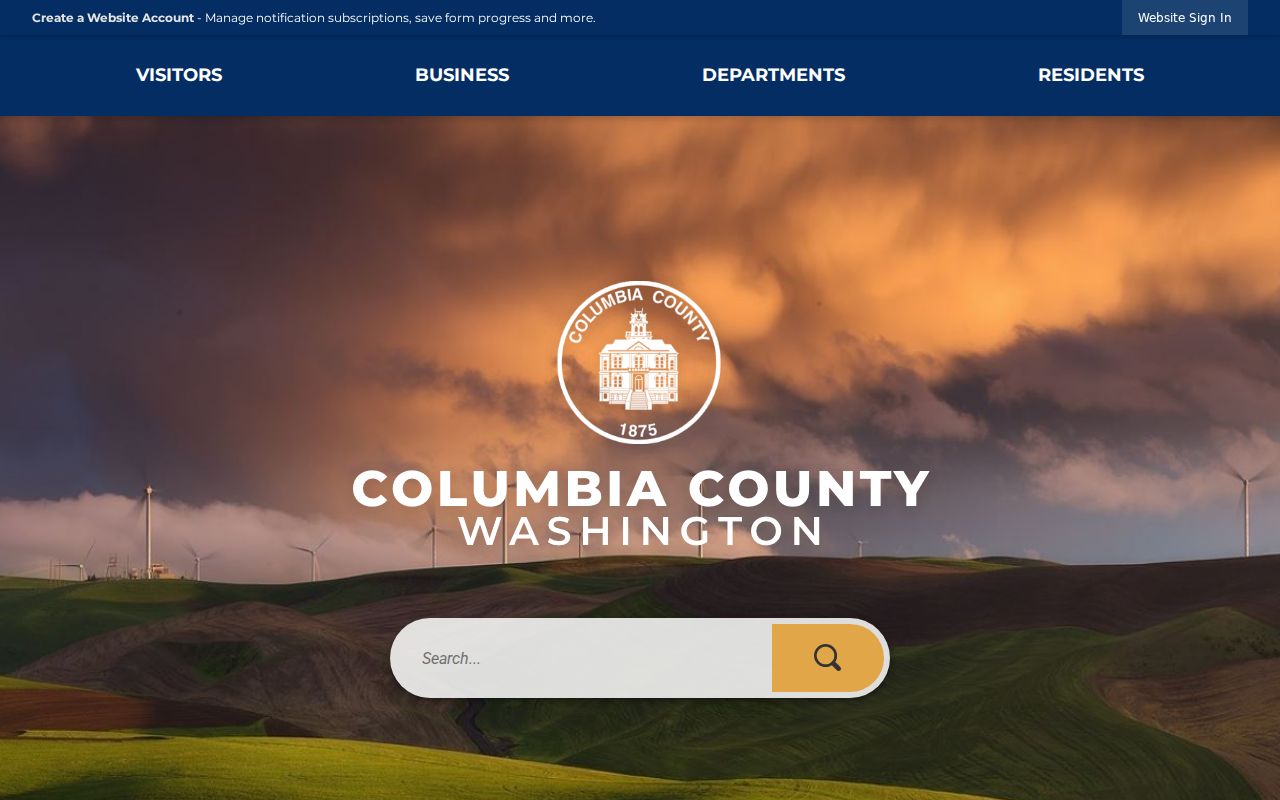 Columbia County criminal records government entry page