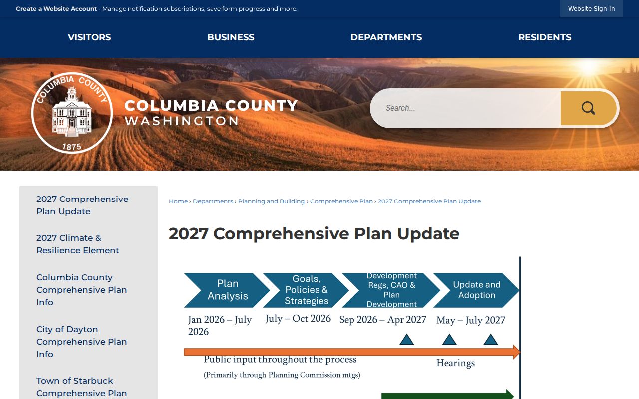 Columbia County records and shared city planning page