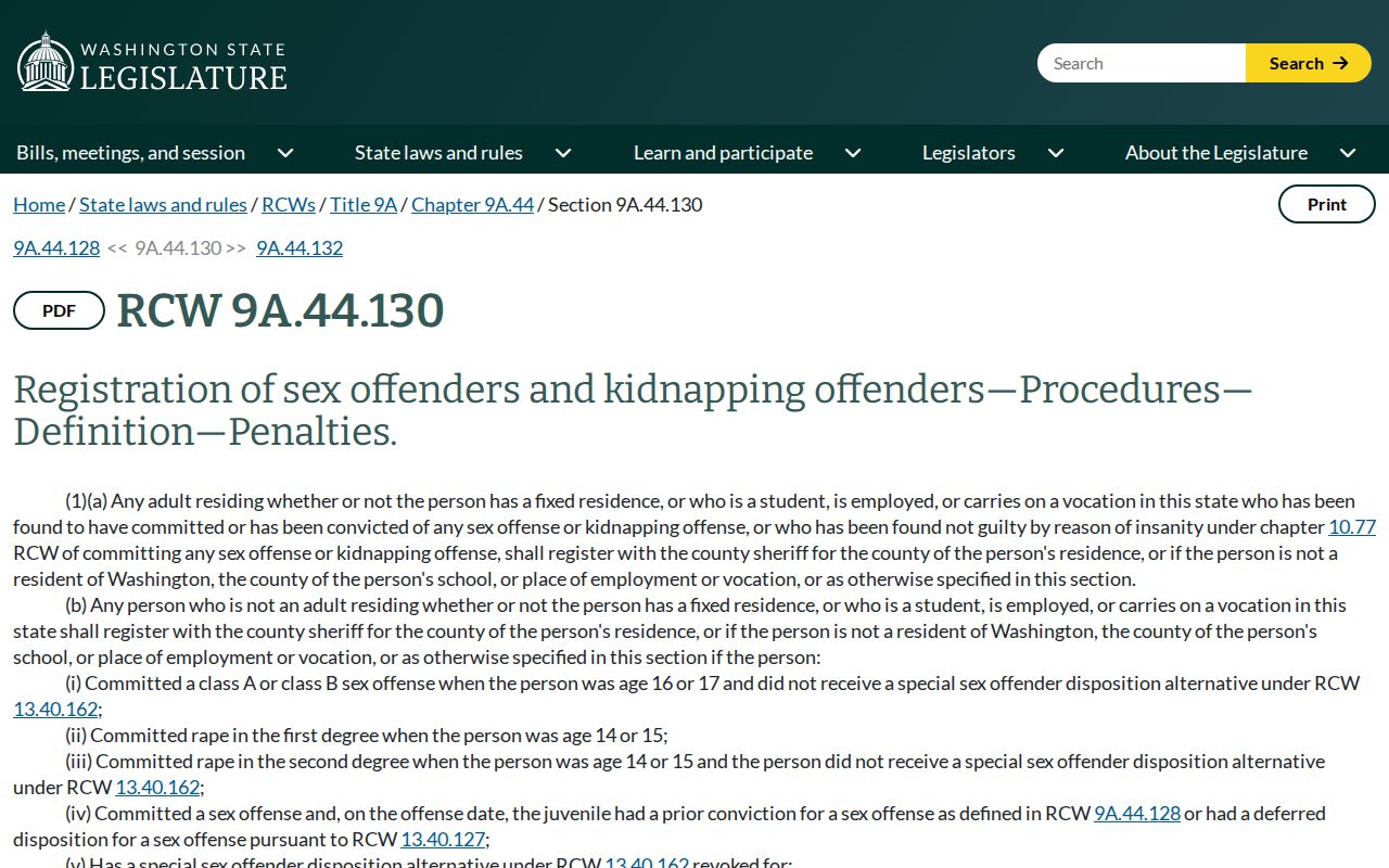 Columbia County sex offender registration duties under Washington law